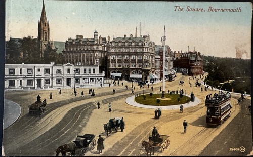1913 bournemouth square trams - bournemouth,