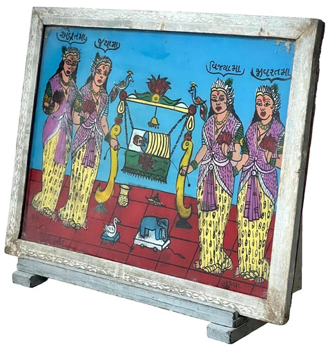 Indian reverse glass painting - reverse,