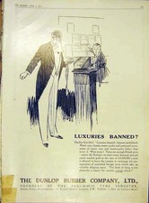 Original Old Antique Print Dunlop Rubber Company Pneumatic Tyre Industry 1916