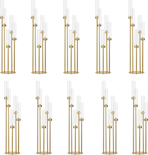 10pcs gold floor candelabra - gold, candelabra,5