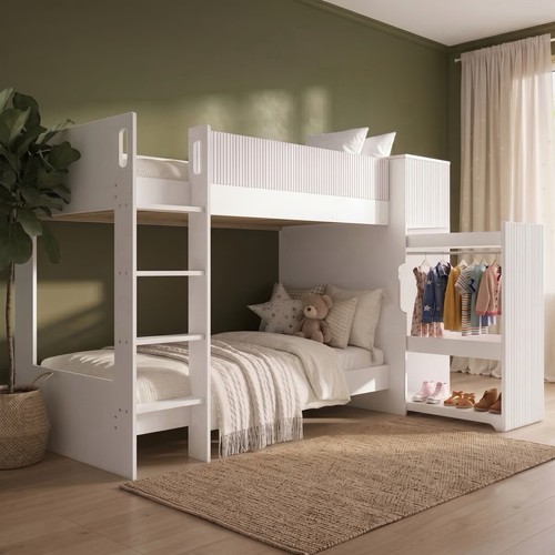 Kids bunk bed white with - kids,