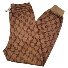 Gucci Brown GG Monogram Technical Jersey Tracksuit Bottoms / Joggers