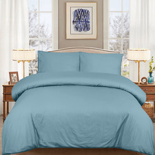 4 PCS BEDDING SET 400 TC 100% COTTON DUVET COVER WITH FITTED SHEET PILLOW CASES