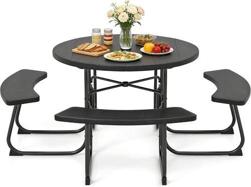 Round picnic table with - picnic,