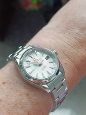 OMEGA Aqua Terra. Co-axial Watch - Automatic. White/silver Teak dial. 30mm.