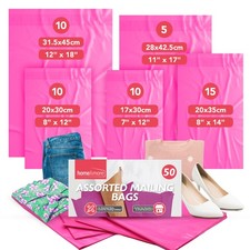 50 Pink Mailing Bags Mixed