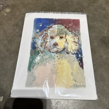 Original Watercolor Poodle Dog