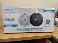 Pyle Dual 6.5'' Water Weather Resistant Marine Outdoor Speakers PLMRS6W  Opened