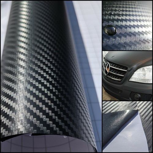Black carbon fibre vinyl - 3d,