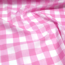 Polycotton Fabric 1/8" 1/4" 1" Gingham Check Dress Craft School Summer