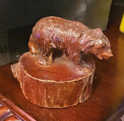 Hand carved wooden - carved, bear