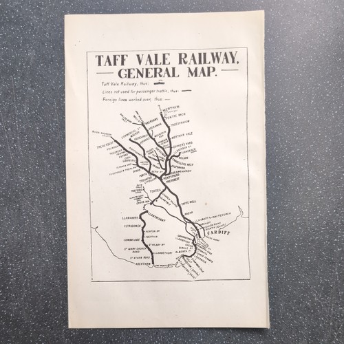 Original 1920 map taff vale - original,