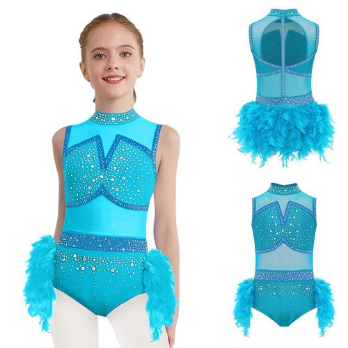Girls feather skirt leotard - girls,