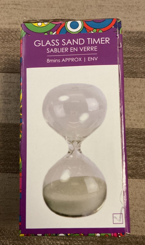 Glass sand timer new - &, boxed