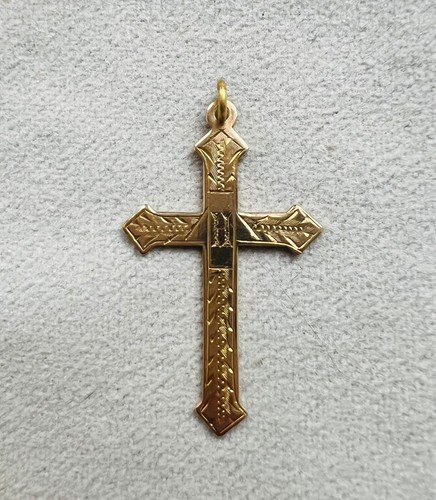 Antique 9ct gold cross - 9ct, pendant
