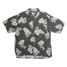 SUMMA Mens Hawaiian Shirt Black Floral L