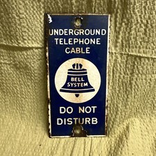 Antique Bell System Underground Telephone Cable Porcelain Sign