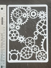 Stencil Background clock cog