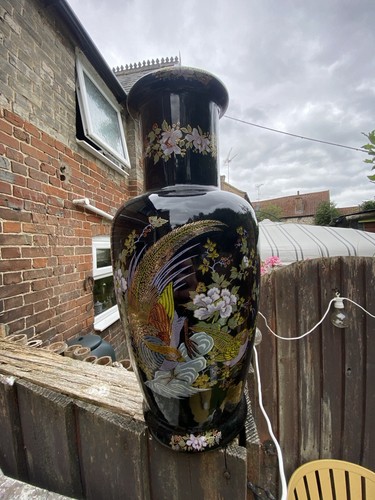 Superb oriental themed vase - oriental,