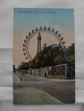 BLACKPOOL   LANCASHIRE THE TOWER AND WHEEL  OLD POSTCARD POSTED 1925