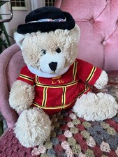 London Beefeater Bear Soft Plush Toy - Keel UK Tower Of London - 25cm High