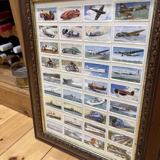 Wills Cigarette Framed SPEED Cards. Cars, planes, boats, trains-Vintage Complete
