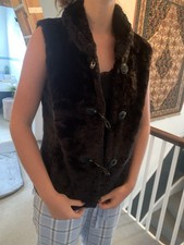 Ladies Gerry Weber Black Faux Fur Gilet Size M