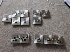 JOB LOT CLICK SWITCHES & SOCKETS FITTINGS - LIGHT SWITCH/SINGLE SOCKET/FUSE SPUR