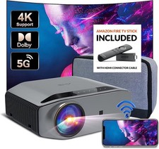 4K WiFi Bluetooth 5.1 5G Projector 1080P HD Home Cinema Projector 6800LMS Dolby