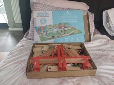 Squirrel Wooden Train set play Kids child car trucks road bridge track toy home