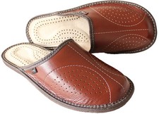 Men's Leather Slippers Slip On