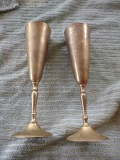 Set Of 2 Vintage Solid Brass