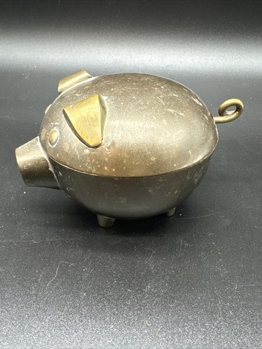 Brass pig trinket dish - dish, with