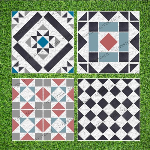 Patio slab stencil - patio,