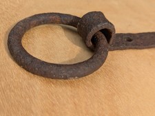 Antique Wrought Iron Tethering Ring~Beam Hook~Genuine English~
