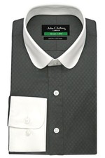 Mens White Collar Shirt Black