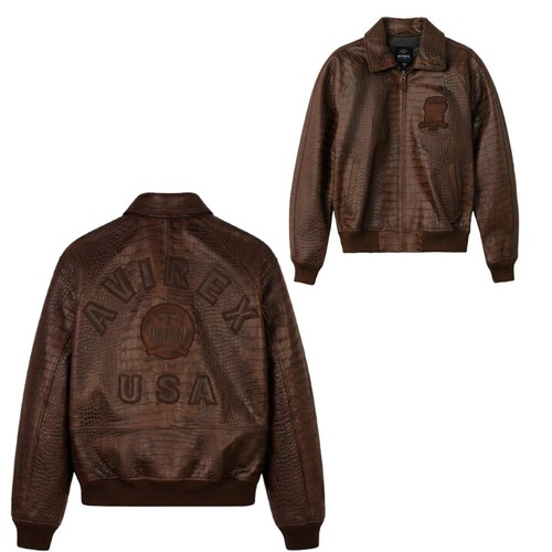 Avirex men brown croc - men, bomber