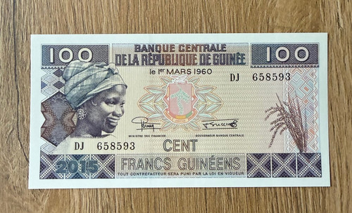 Guinea 100 francs 2015 unc - 2015,