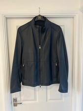 mens hugo boss leather bomber