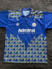 Leeds United Admiral Vintage Away Shirt Blue 1992/93, Extra large XL