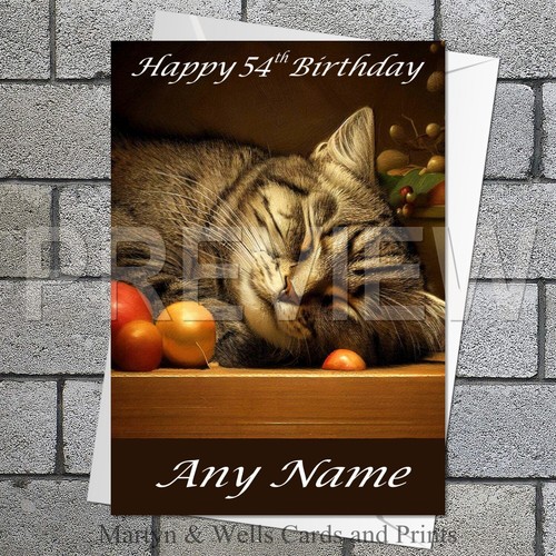 Tabby cat birthday - tabby, card.