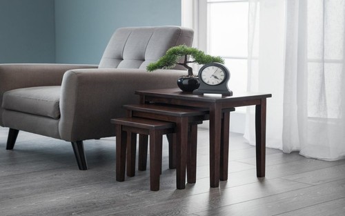 Mahogany effect nest tables - mahogany, of