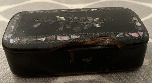 Victorian black snuff box - black,