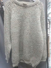 Vintage Hand Frame  Knitted Fishermans Jumper Size Large 100% Pure New Wool