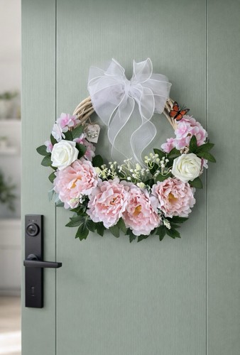 Handmade spring floral wreath - spring,