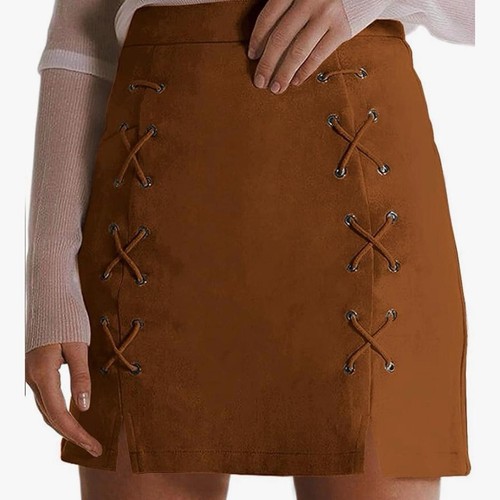 Mangopop mini faux suede skirt - faux,