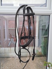 Collegiate Full Comfort Bridle, Korsteel 5.5" French Link And Rubber Grip Reins