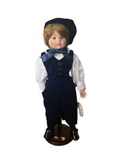 Alberon 'David' Porcelain Collector's Doll with Name Plate Stand 15" Tall Boxed