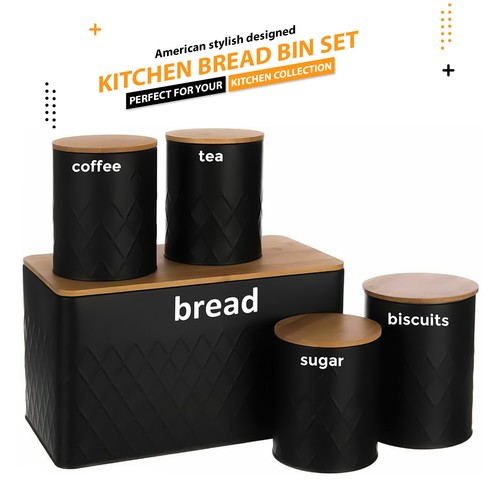 5pc kitchen set bread bin - 5pc, tea