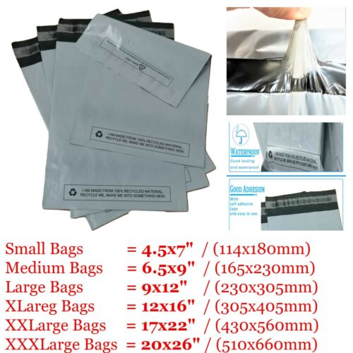 Grey postal bags strong poly - grey,